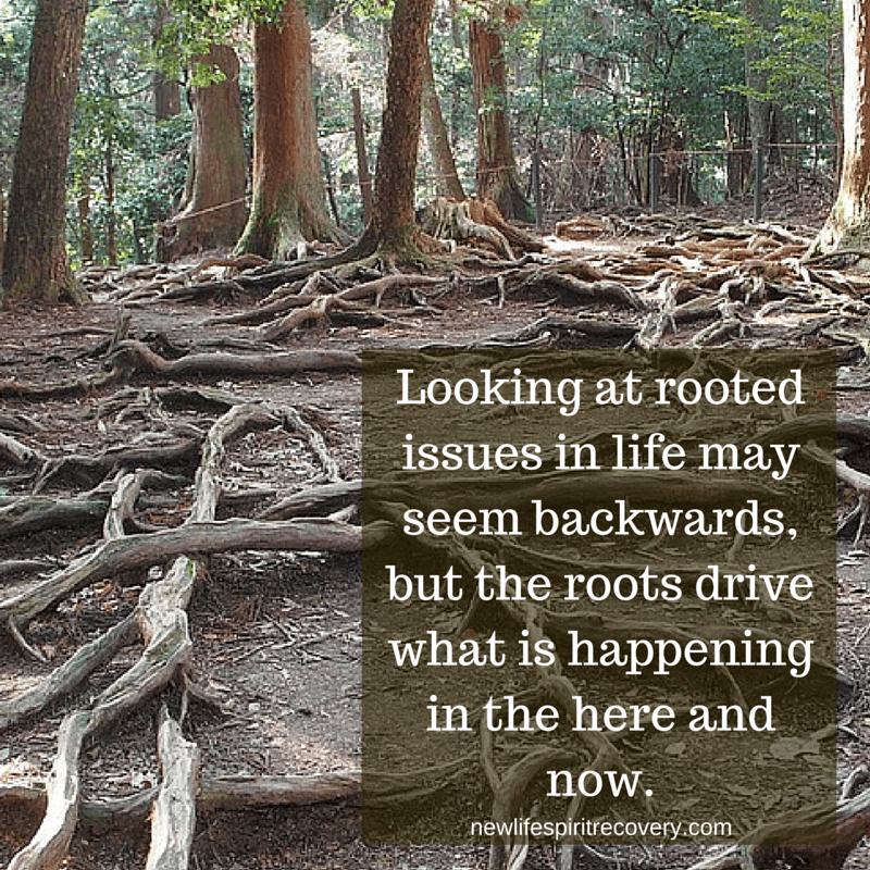 Looking at rooted issues in life may seem backwards but the roots drive what is happening in the here and now.